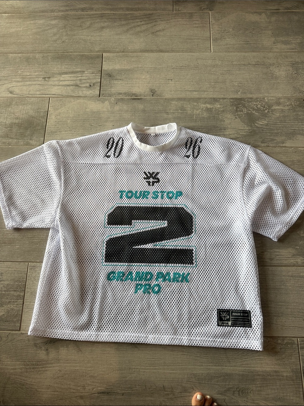 Tour Stop Grand Park Pro White Mesh Kids Tee